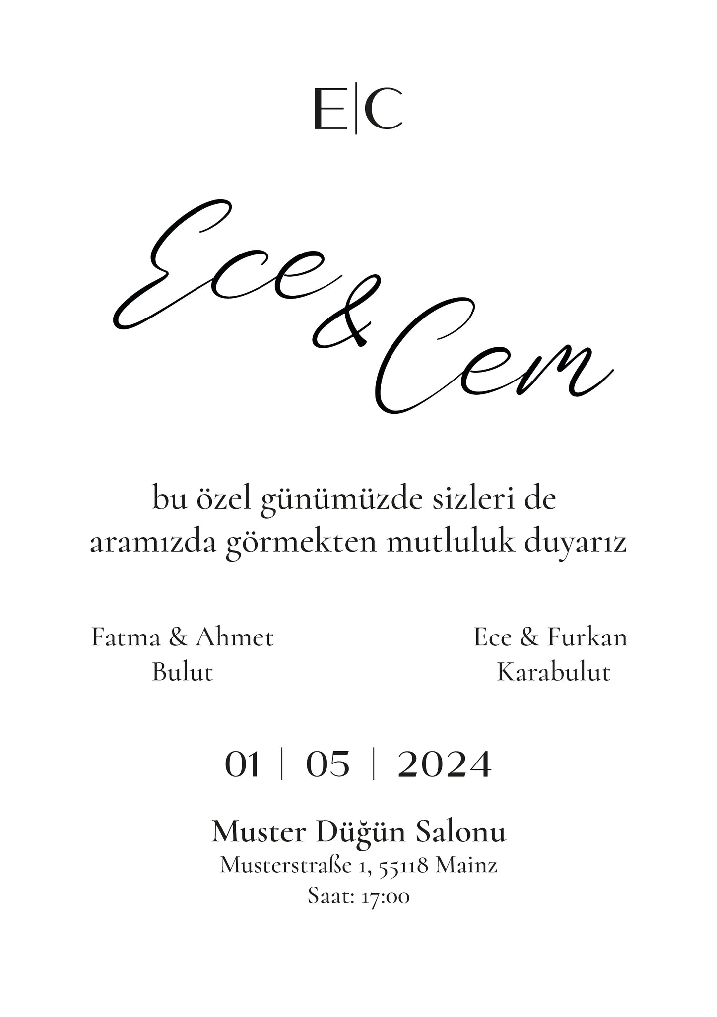 Einladungskarte Beyaz