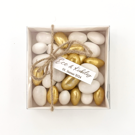 Personalisierte Hochzeits Mandeln mit Box